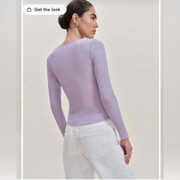 NWT Reformation Wiley Knit Top In Lavender, Size S - Picture 4 of 7